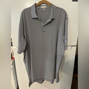 Peter Millar Polo Shirt Mens XXL Blank Stripe Summer Comfort Golf Logo On Sleeve